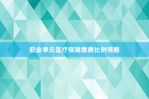 职业单元医疗保障缴费比例领略